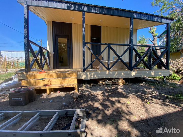 Каркасная баня 6 м на 4,5м под ключ. Готовая