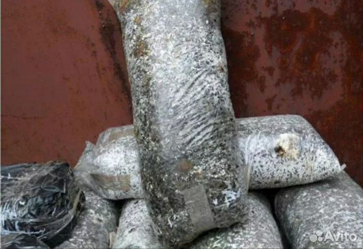 Отработанные грибные блоки