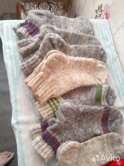 Носки из овечьей шерсти. Для рыбалки и варежки