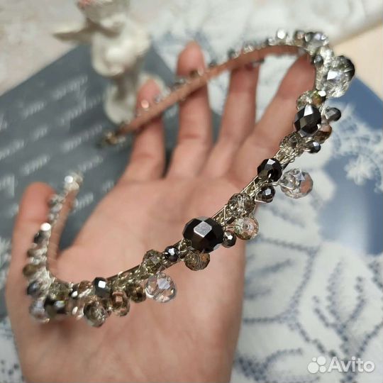 Красный, зелёный ободок / свадебное украшение