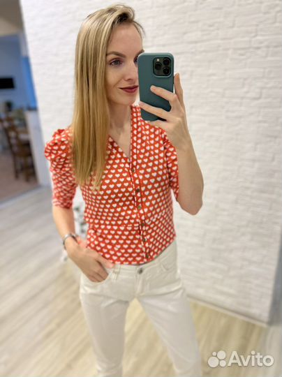 Кофта коралловая в сердечко s/m