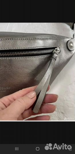 Сумка бананка из натуральной кожи