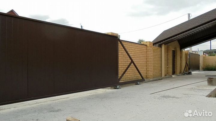 Откатные ворота с установкой