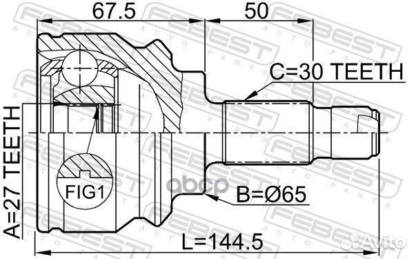 ШРУС наружный к-кт 27x65x30 BMW X5 99-06 1910X5