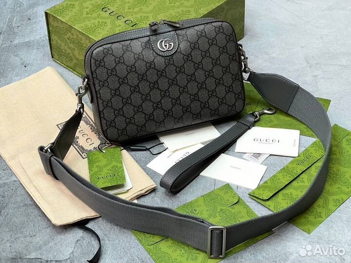 Сумка gucci натуральная кожа мужская