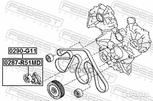 Ролик натяжителя руч ремня nissan pathfinder R51