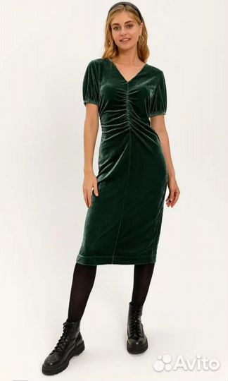 Платье вечернее бархатное изумрудного цвета XS