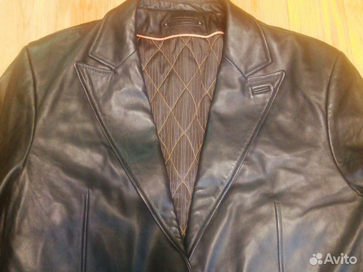 Кожаный мужской пиджак, фирменный, телячья кожа