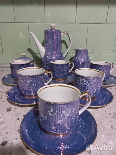 Кофейный мраморный сервиз