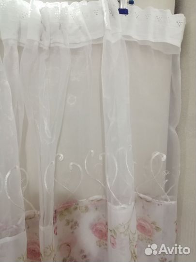 Штора тюль с кружевной каймой