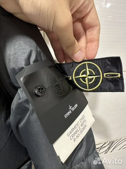 Stone island зимний пуховик crinkle reps оригинал