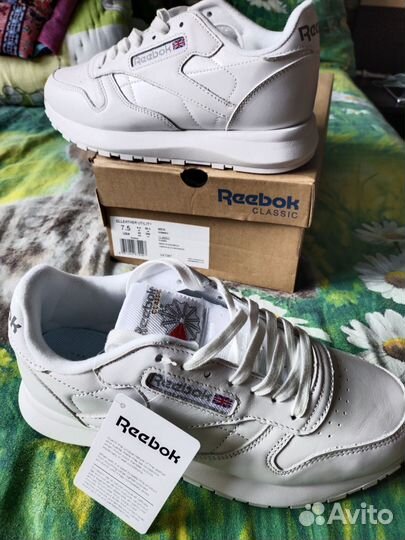 Reebok Classic кожа белые кроссовки размеры 39-42