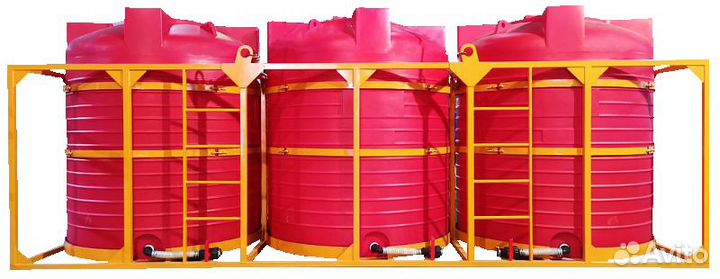 Кассета с емкостями 3*5000л мет.краны