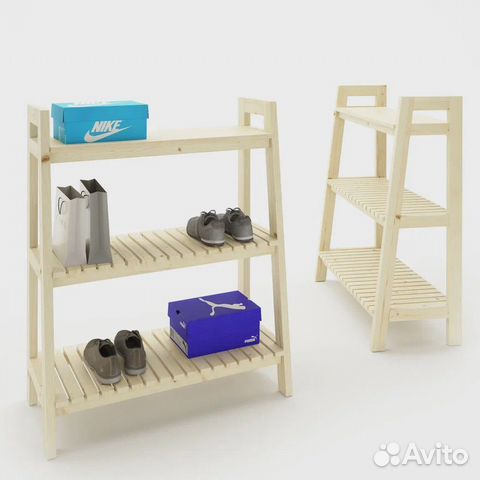 Тумбы этажерки для обуви из дерева, стиль Лестница