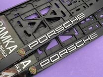 Рамка для гос номера Porsche 2 шт значок Порше