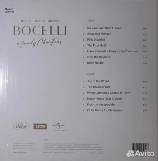 Andrea Bocelli - A Family Christmas (LP)