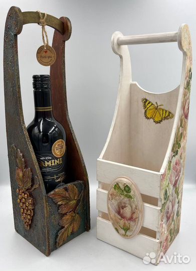 Короб для бутылки вина.Ручная работа