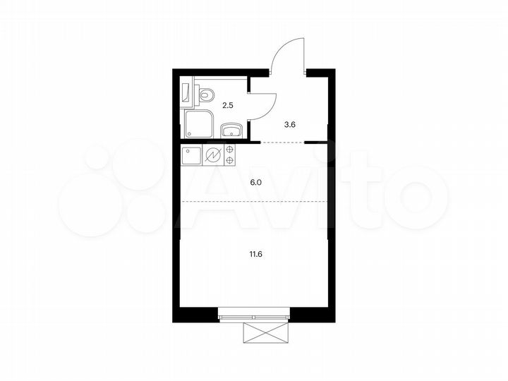Квартира-студия, 23,7 м², 7/14 эт.
