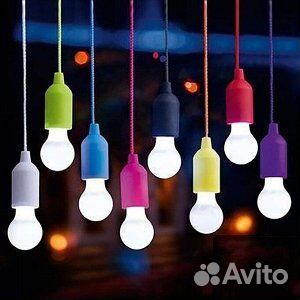 Светильник-лампочка на веревке беспроводная на бат