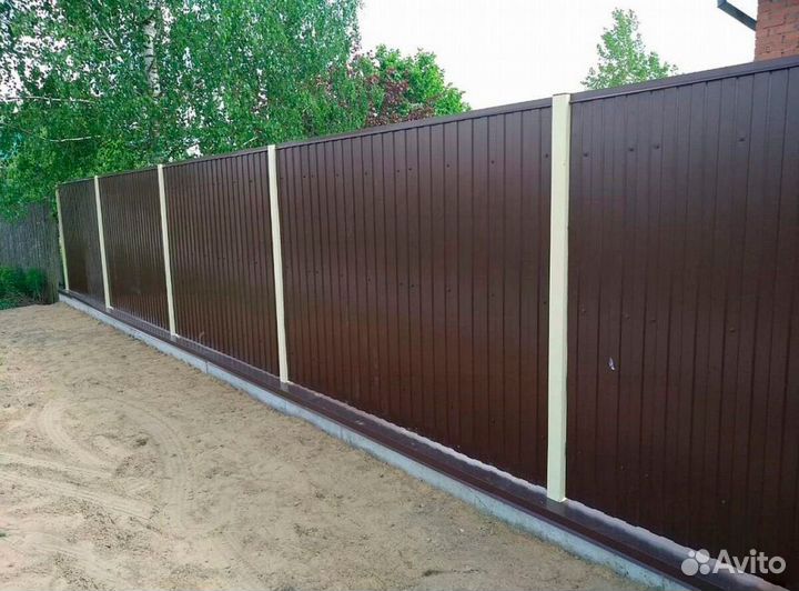 Забор из профнастила от изготовителя