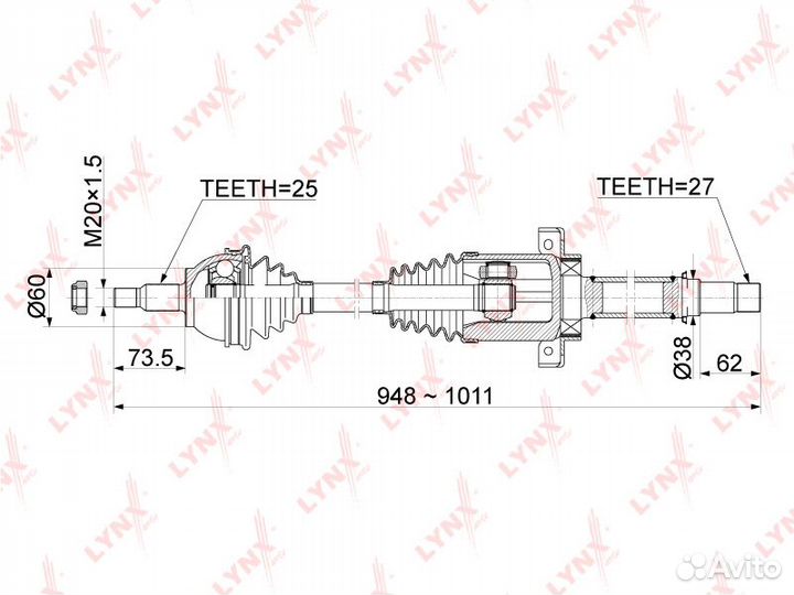 Привод в сборе перед прав
