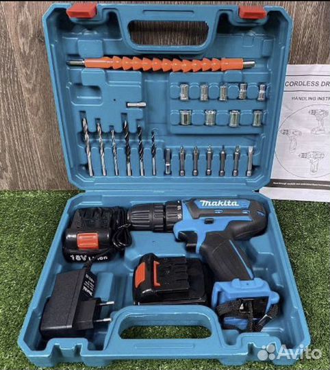 Аккум. Шуруповерт Makita 18 вольт с набором Новый