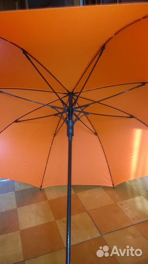 Зонт трость, оранжевого цвета, новый