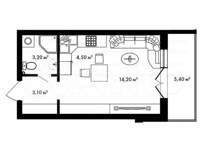 Квартира-студия, 28 м², 12/13 эт.