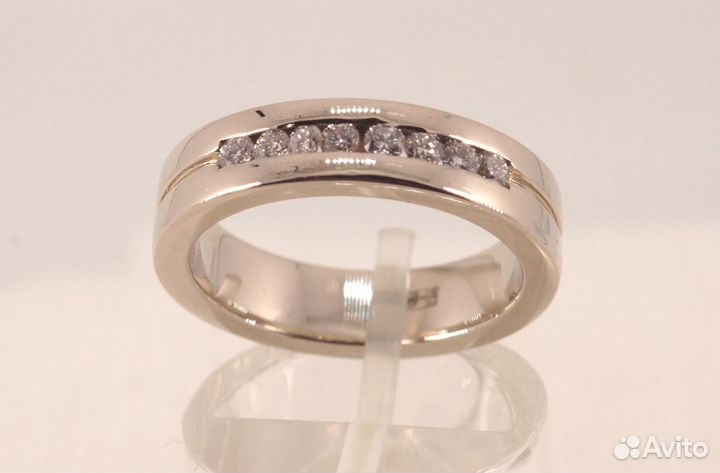 Золотое кольцо с бриллиантами Ф 1.5 мм
