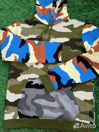 Худи Nike Club Fleece Camouflage Colorblock ориг