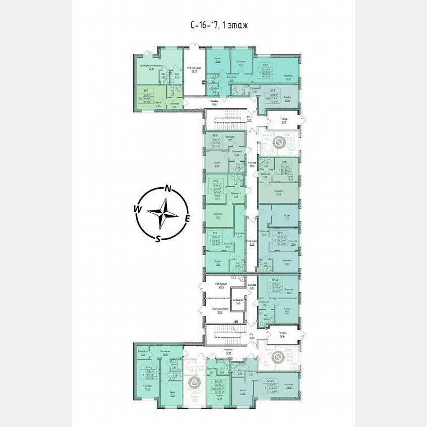 2-к. квартира, 54,4 м², 1/4 эт.