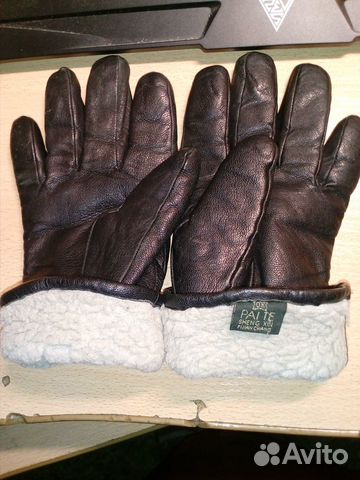 Женские кожаные утепленные перчатки, размер 8