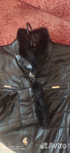 Кожаный плащ женский 44-46