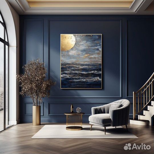 Картина маслом Ночной океан