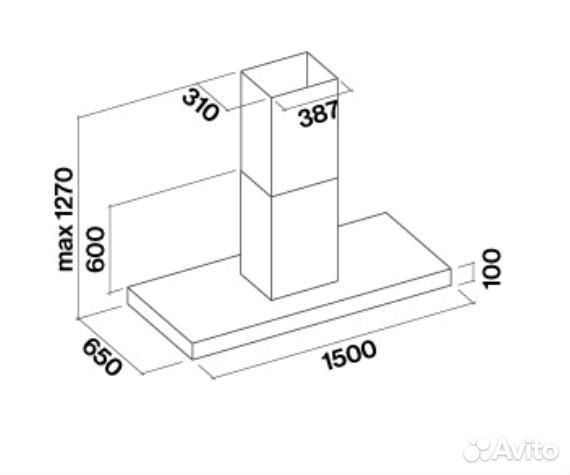 Вытяжка falmec horizon isola 150 (800) ECP островная,NRS,эл.панель упр. CHZ