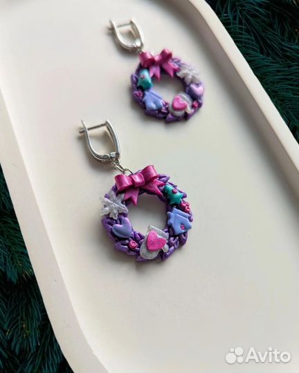 Серьги венок