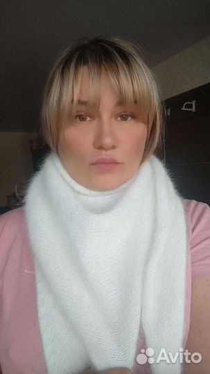 Косынка-бактус вязаный из ангоры