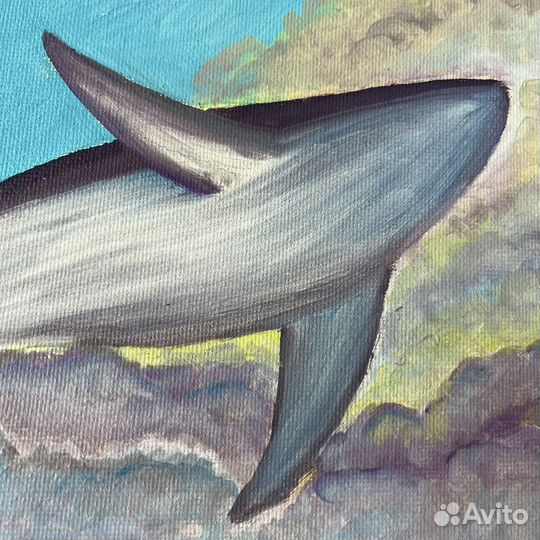 Картина маслом на картоне d30см