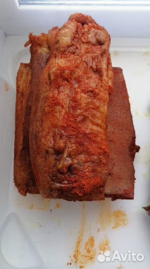 Копченая рыба, курица, мясо, рёбра, сало