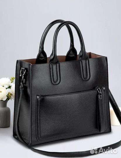 Сумка большая через плечо тоут для учебы А4