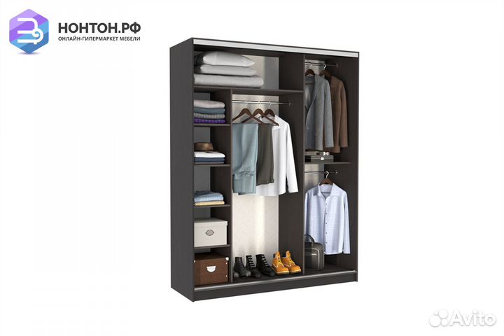 Шкаф-купе Бассо 2-600 венге / крем