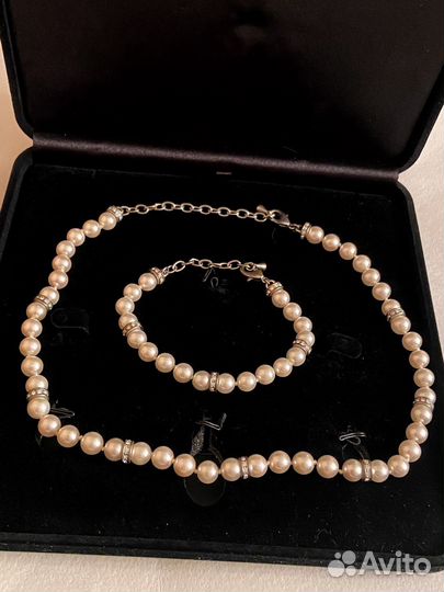 Набор из жемчуга с кристаллами