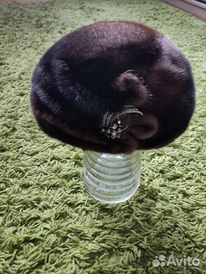 Шапка-берет норковая женская