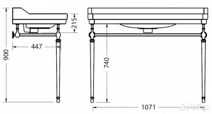 Раковина с подстольем Burlington Edwardian B19+T51