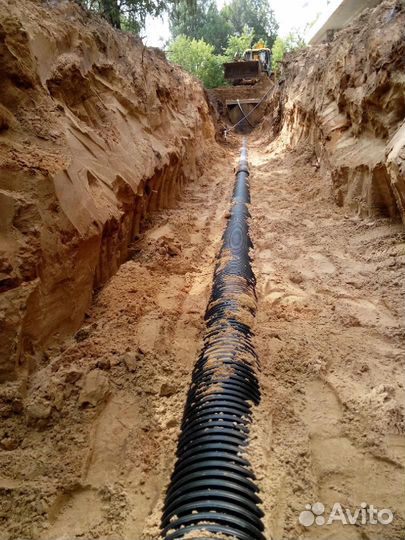 Прокладка водопровода и канализации