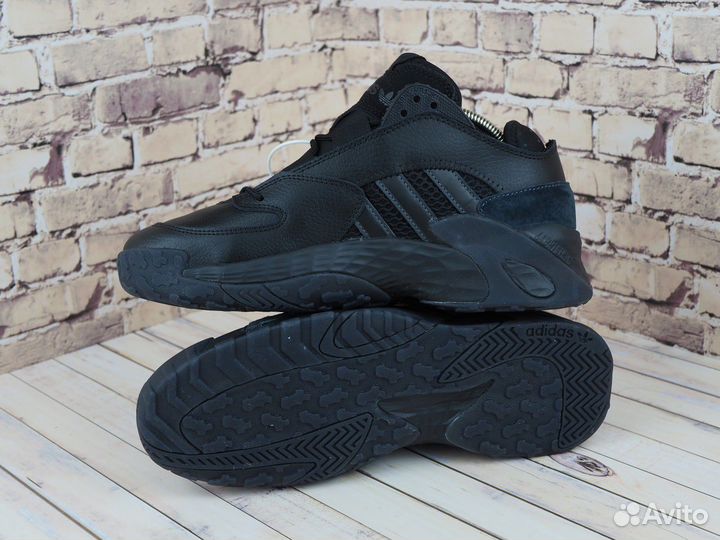 Adidas мужские кроссовки кожаные: лух 41 45 чёрные