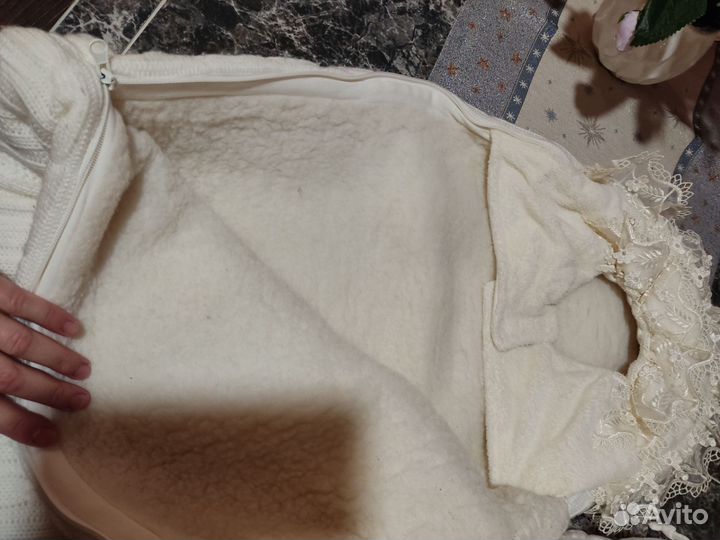 Конверт и одеяло на выписку, на овчине