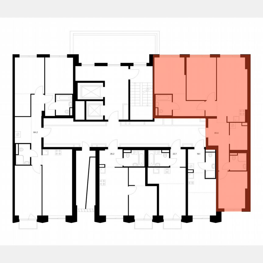 3-к. квартира, 85,6 м², 2/13 эт.