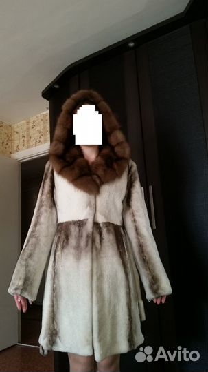 Норковая шуба с соболем