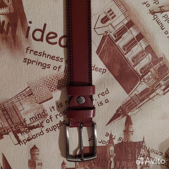 Мужской ремень коричневый